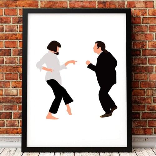 Pulp Fiction Poster Art Print Classic Movie Poster Abstract Minimalist Wall Art Canvas Painting Wall Picture Home Decor
