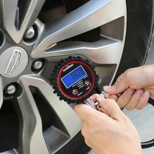 Professional Digital LCD Tyre Tire Air Pump Pressure Gauge Tester 200PSI Car Van Digital Tire Pressure Gauge Blue Backlight