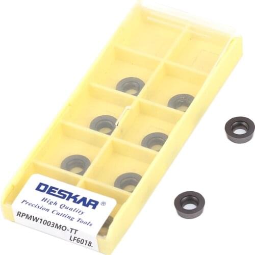 10PCS RPMW1003MO-TT LF6018 carbide insert, CNC lathe turning tool R5 milling cutter insert, used for processing stainless steel
