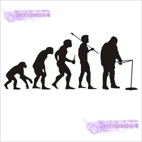 Fishing Sticker Car Fish Evolution Decal Angling Hooks Tackle Shop Posters Vinyl Wall Decals Hunter Decor Mural Sticker