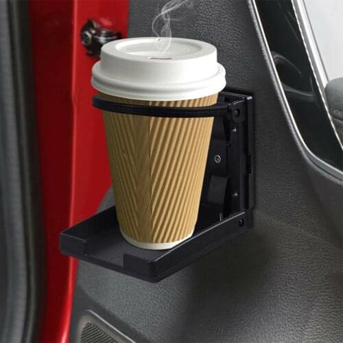Fold Up Drink Holder with Screws Bottle Holders for Marine Automotive Yacht Boat Van Home Black