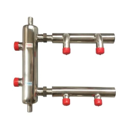 SS304 Heating Hydraulic Separator Decoupling Ttank Hydraulic Flow Divider for Underfloor Heating System Wall-hung stove4800L/H