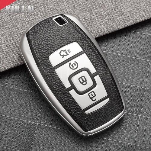 TPU Leather Type Car Key Case Cover For Lincoln MKC MKZ MKX MKT 2019 2020 5 Buttons Smart Key Protection Fob Accessories