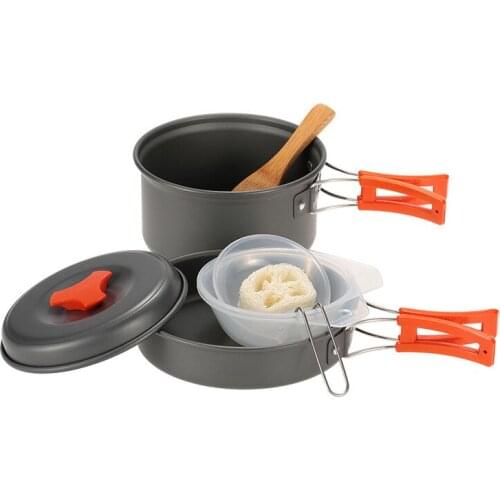 Camping 8-piece Picnic Pot Cookware Pot Set 1-2 People Outdoor Convenient Ultralight Camping Equipment