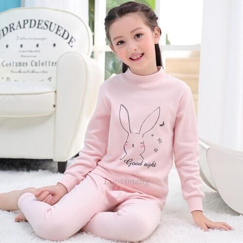 Children Pajamas Cartoon Rabbit Pyjamas Set Kids Pijama Infantil Boys Nightwear Cotton Teenage Girls Long Sleeve Sleepwear Suit