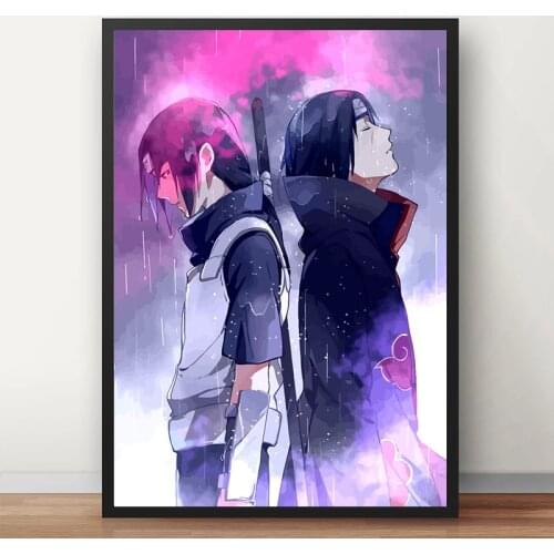 Japanese Anime Itachi and Sasuke Aesthetic Poster Canvas Wall Art Painting Decor Pictures Living Room Home Decoration Prints