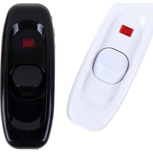 1Pcs Lamp Switch AC 250V 10A Inline ON/OFF Table Desk Lamp Cord Cable Switch With LED Indicator Light