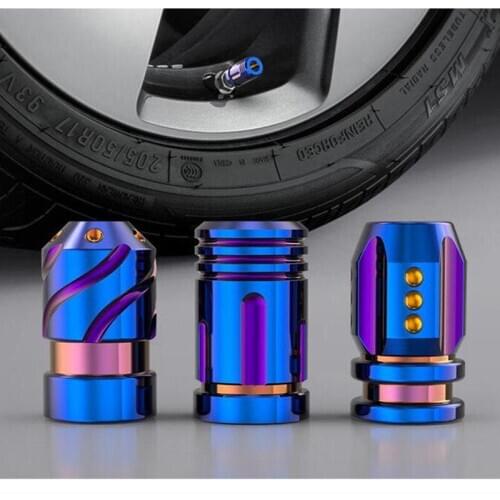 2Pcs/Set Universal Colorful Car Valve Caps Metallic Bullet Wheel Caps Dustproof Rustproof Hub Caps For Tire Car Exterior Parts