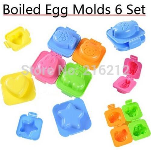 6pcs/lot Plastic Egg mould Sushi Mold Rice Mold Jelly mould cute car fish bear rabbit designs