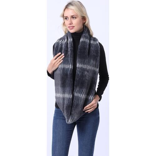 80CM Faux Fur Rabbit Fur Collar Women Ring Scarf Shawl Collars Wraps Shrug Neck Winter Warm Ring Fur Scarf Female