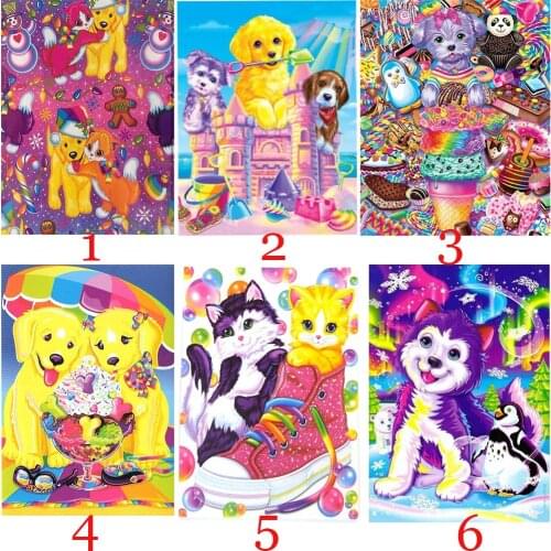 5D Diamond Painting DIY Round Full Happy Dog Cat Animal Diamond Embroidery Kit Home Decoration Crafts