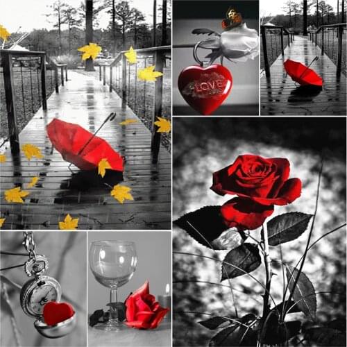 Diamond Art Full Drill Painting 5D DIY Rose Wine Glass Love Pattern Rhinestone Embroidery Cross Stitch Home Decor Accessories