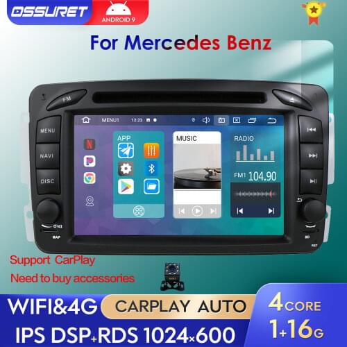 Android 10 2 Din 7" IPS 1080P HD Car radio DVD Player GPS For Mercedes Benz CLK W209 W203 W208 W463 with Mirror Link BT SWC