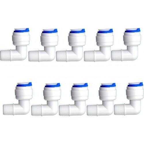 1/4", 3/8" Quick Connect Tube Fittings L-Type T-Type Y-Type Straight Elbow Tee 3/8 inch-1/4 inch Connector for RO Water Systems