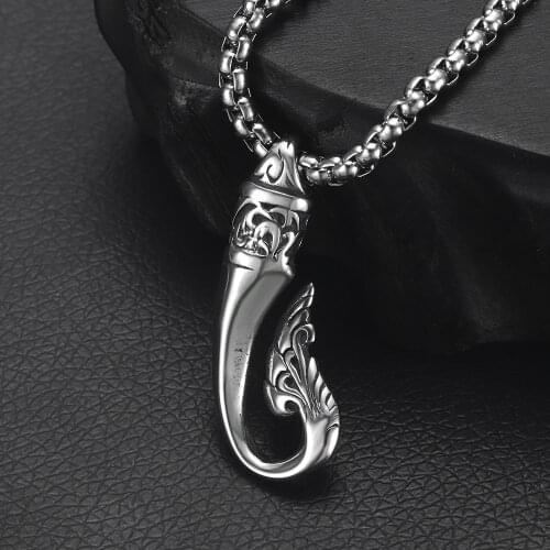 316L Stainless Steel Tail Pendant Necklace Jewelry Mens Long Chain Necklaces Jewellery Gift