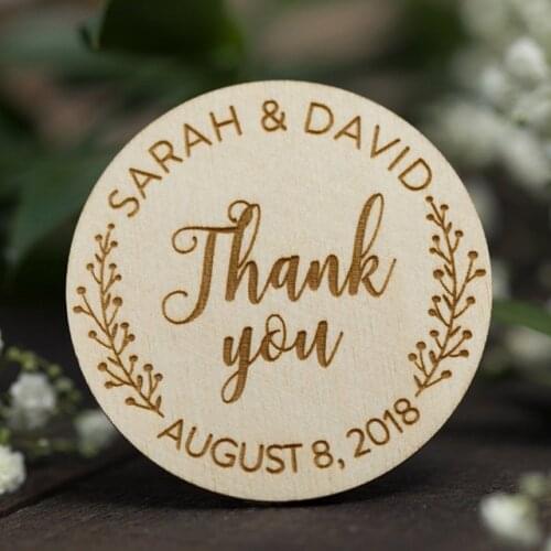 Wooden Thank You Favor Magnets Wooden Magnets Rustic Save The Date Gift Wedding Invitation