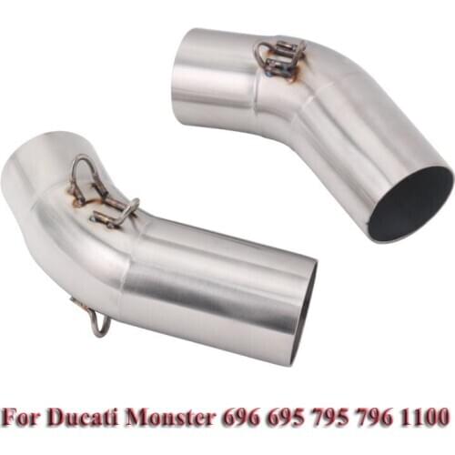 For Ducati Monster 696 695 795 796 1100 Motorcycle System Middle Connect Link Pipe One Pair Stainless Steel