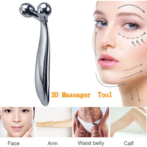 Thinning Firming Professional 3D Eye Beauty Body Shape Face Silver 360 Rotate Remover Rolller Massager Relaxation Tool