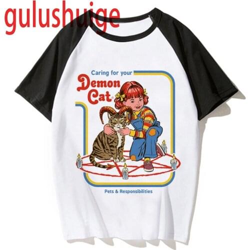 Aesthetic Satan Satanism T Shirt Demon Grim clohing Reaper Women T- Shirt Hell Evil Skull Horror Tee Shirt Spirit Female Funny