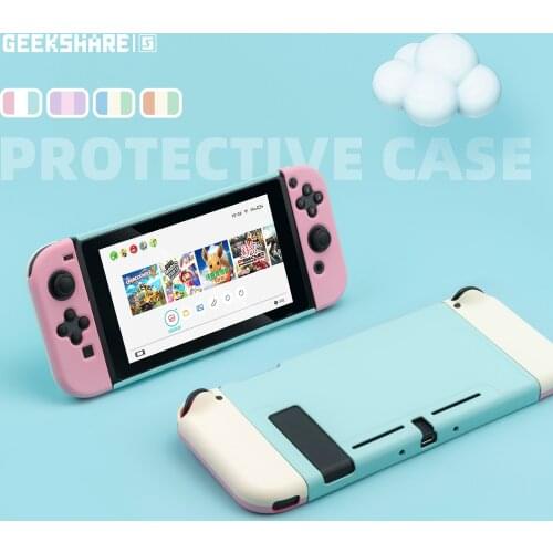 Geekshare Nintendo Switch Case Solid Colors Split Hard Full Cover Game Console Back Grip Shell For Nintendo Switch Accessories