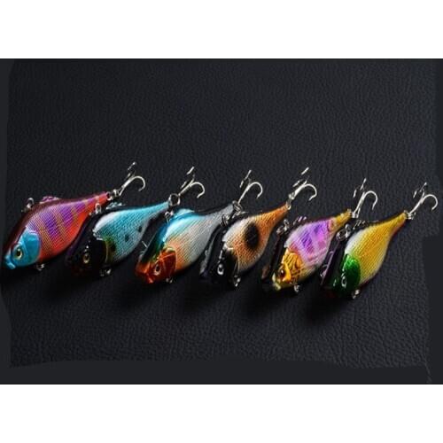 Artificial Fishing lure Plastic Hard Bait6pcs/set6.5cm/12g3D Eyes Robust Drop Resistant Bionic Bait Bass8#With Blood Trough Hook