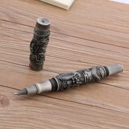 JINHAO Embossed Chinese dragon Gray dragon Rollerball pen Stationery Office school supplies Writing