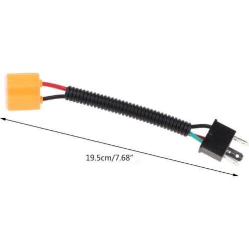 X7AE 2Pcs H4 9003 Ceramic Wire Harness Plug Cable Headlights Connector Extension New
