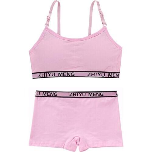 Young Girls Underwear Set Teenage Clothes Sets Teenager Sport Underwear Training Bra for Girls Teen Bra and Panties Sets 8-14Y
