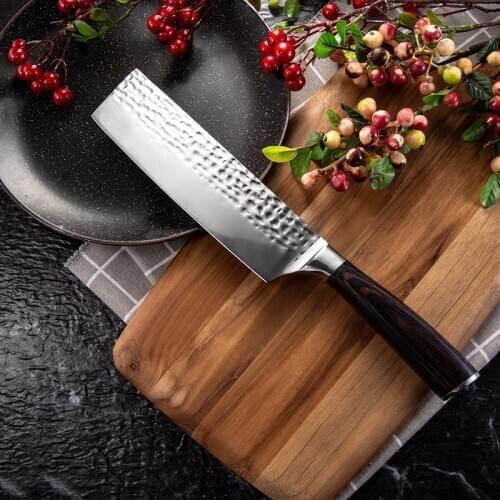 Forged Kitchen Knife Stainless Steel Japanese Chef Knife Meat Chopping Knife Fruit Vegetables Slicing Knife Nakiri Cleaver Knife