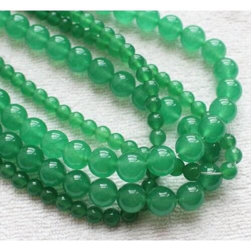 Smooth 4-12mm Green Aventurine Jades Round DIY Jewelry Making Loose Beads 15"