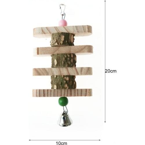 Legendog Bird Chewing Toy Wooden Bite Proof Parrot Biting Toy Bird Cage Toy with Bell Cage Hanging Toy Training Toys
