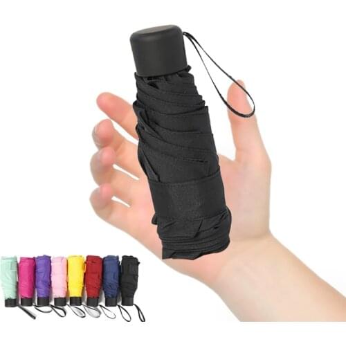 Small Folding Womens Umbrella Compact Travel Mini Umbrella Women Children Men Pocket Parasol Rain Girls Anti UV paraguas mujer
