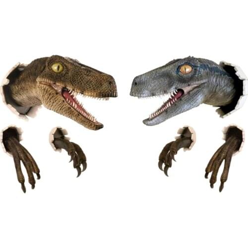 FurnishingNICE 3D Dinosaur Decoration Velociraptor Set Resin Wall Atmosphere Decorative Props