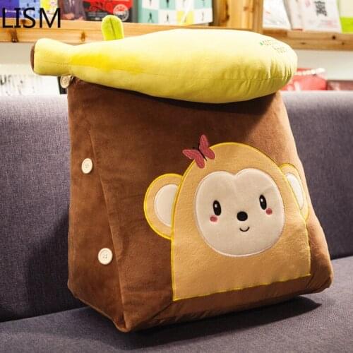 Cartoon Bed Pillow Chair Bedroom Student Gift Cuscini Divano Plush Toys Cushion Triangle Pillow Sofa Seat Cushions PU Foam