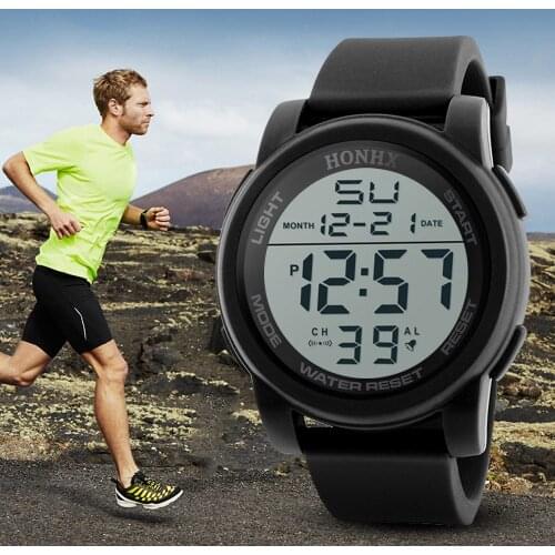Outdoor Men Analog Digital Military Sport LED Luminous Multifunction big dial Rubber running swimming Waterproof Wrist Watch 50m