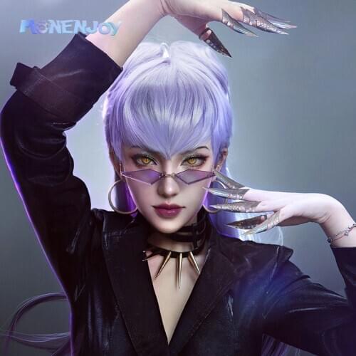 Monenjoy New LOL KDA Evelynn Cosplay WIG Game League of Legends Baddest K/DA Cos Hair