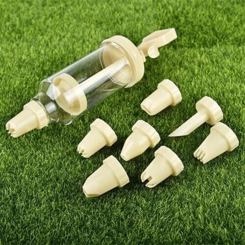Confectionary Cookie Tips Pastry Nozzles Plastic 1 Set 8Pcs Cream Nozzle Cream Gun DIY Pastry Syringe Extruder Kitchen Gadgets
