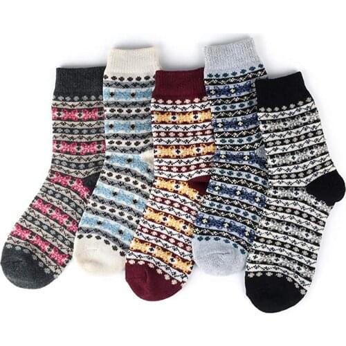 Color Mixing Knitted Sock Women Girls Fashion Strip Print Cotton Street Middle Tube Socks Korean Style Elastic Seamless Socks