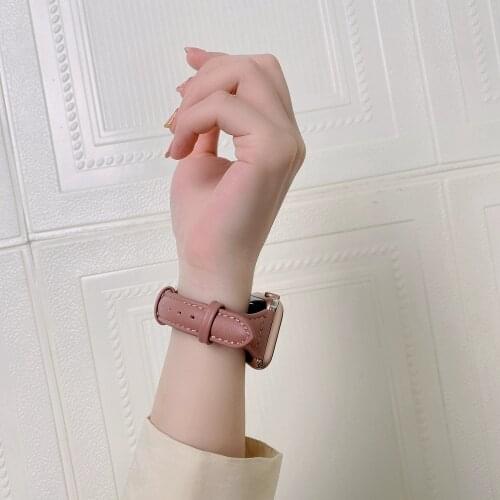 High Quality Slim Leather Strap for iWatch 6 Band 40mm 44mm SE Bracelet Loop for Apple Watch 38mm 42mm 5 4 3 2 1