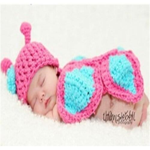 Christmas Butterfly Baby girl summer set Pro Photography Handmade Knitted Newborn infantil Clothing Clothes Baby Set