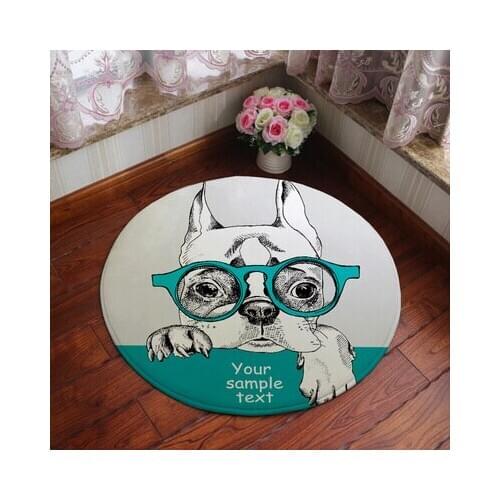 Pink Puppy Law Round Carpet Bedroom Bedside Cloakroom Rug Computer Swivel Chair Cradle Mat