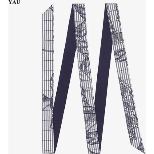 New Fashion Multifunctional Silk Scarf 200cm Skinny Scarf Women Bag Ribbons Female Belt Fashion Head Scarves & Wraps For Ladies