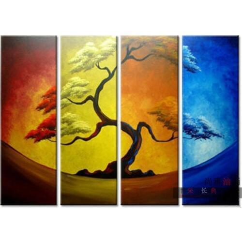 Modern abstract Oil Painting On Canvas fortune tree for office home hotel decoration Free shipping