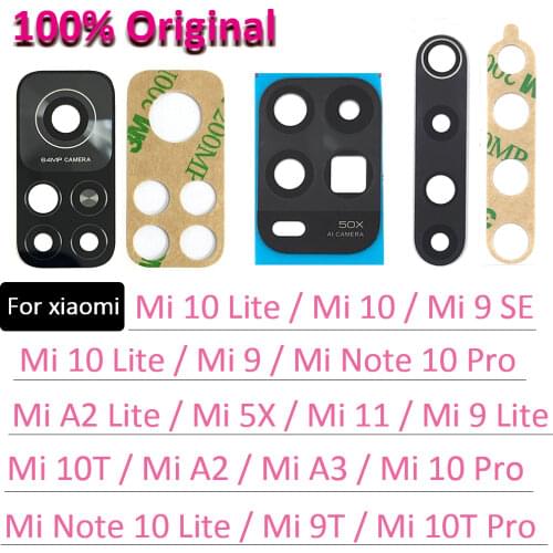 Camera Glass Lens Back Rear Camera Glass Lens For Xiaomi Mi A3 Mi11 9T 9SE LiteMi10 10T Pro Lite A1 5X A2 6X Lite With Adhesive