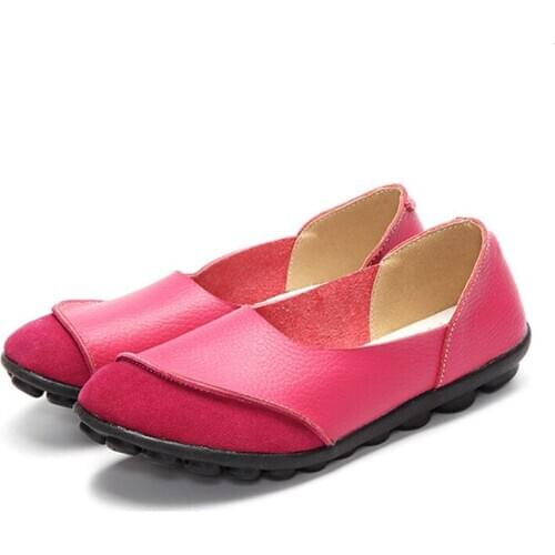 Women flat shoes fashion leather matte leather ladies casual shoes comfortable breathable non-slip shallow mouth simple shoes