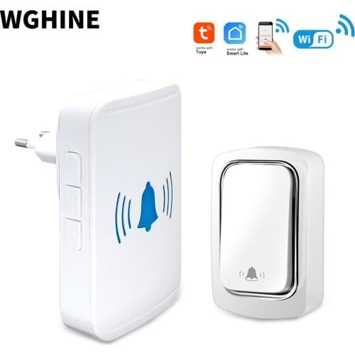 Tuya Smart wifi Doorbell EU US UK Plug IP44 Waterproof door bell chimes No battery required Smart life Outdoor Wireless Doorbell