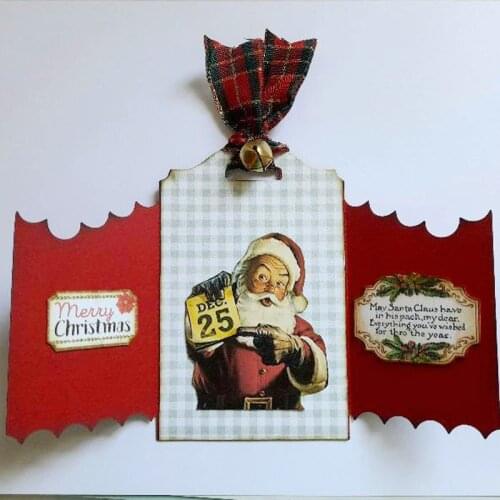 Cutting Dies Santa Tag Scrapbook Cardmaking DIY Paper Craft Metal Stencil Surprise Creation