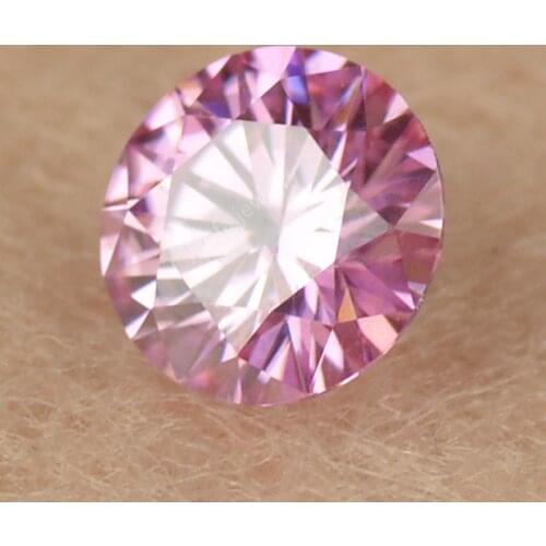High Quality 5A Pink Red Color Round Shape Brilliant Cut Moissanite Stone Loose Lab Pink Moissanites Gems For Ring Surface