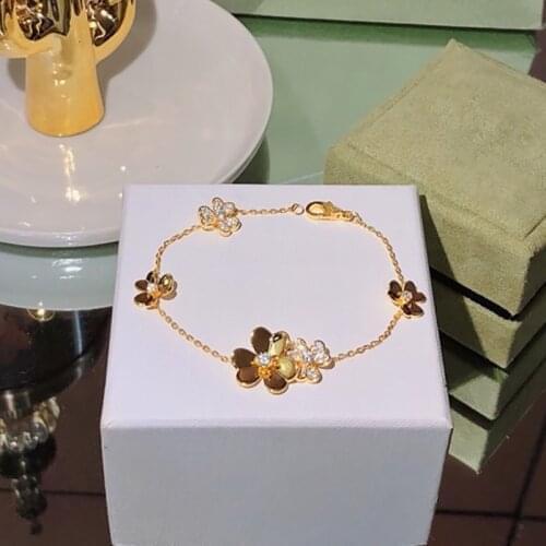 YPAY8 France Brand Pure 925 Sterling Silver Jewelry For Women Move Stone Bracelet moveing Bracelet AAA Cubic Zironia Party Bangl