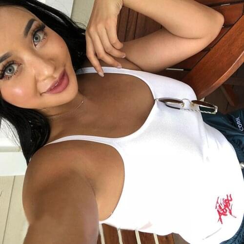 Women Casual Back One-piece knitting Mesh Stitching Pure Rose Embroidery Camisole